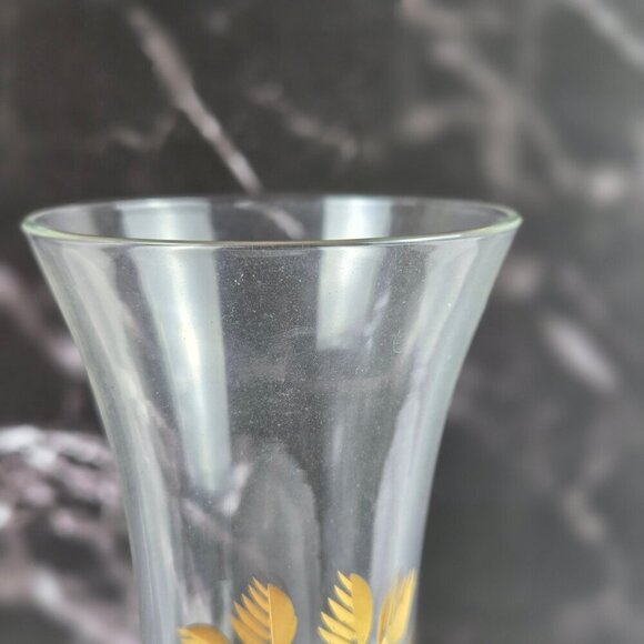 Vintage Ransgil Crystal Bud Vase Gold Gilt Rose on Front 1940's-1950's MCM - Picture 3 of 15